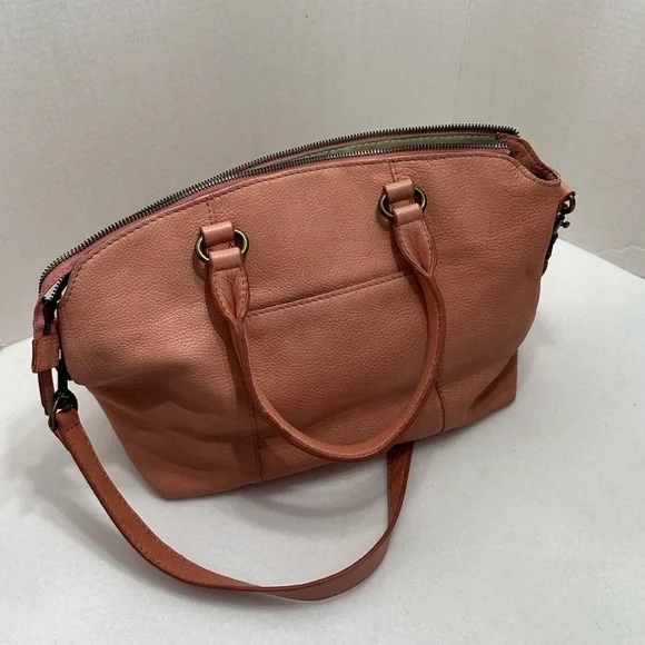 American Leather Co. Carrie Dome Satchel Handbag Purse “Desert Rose” Color - Picture 3 of 12